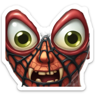 Zombie Spiderman angry Face  sticker