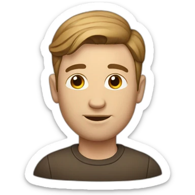 white man with  brown a sideways haircut, what’s take a a lot of money sticker