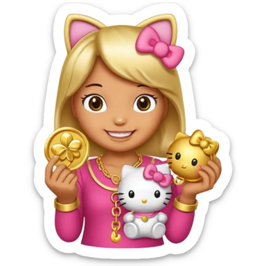 hello kitty lucky sticker