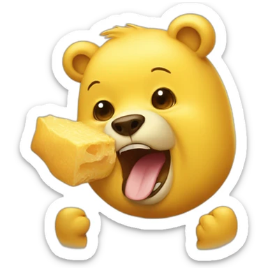 Yellow bear who eat honney sticker