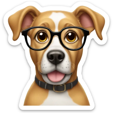 Dog wearing glasses  sticker