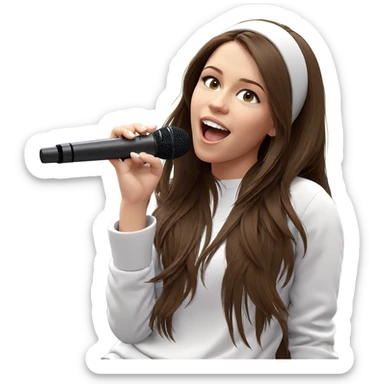 girl singing with microphone sticker