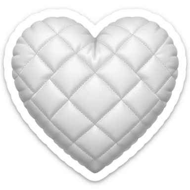 white heart with a quilted pattern sticker