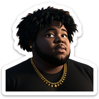 boy with black hair jewelry sticker