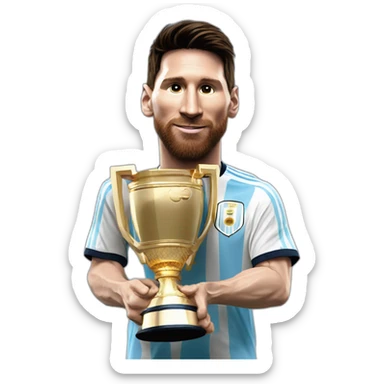 Lionel Messi levantando la copa del mundo con la camiseta argentina sticker