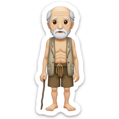 Ancient greece old man full body sticker