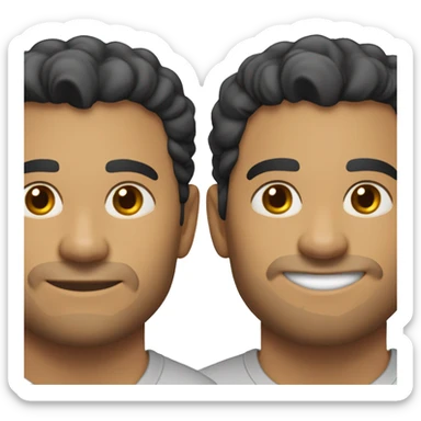 A head and shoulders shot of a 34 year old Hispanic man, with short black hair, with stubble facial hair,   with brown eyes wearing a t-shirt. sticker