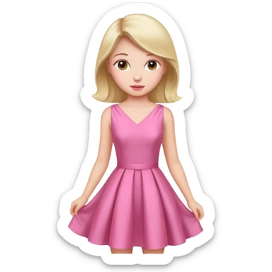 pink nice dress girl sticker