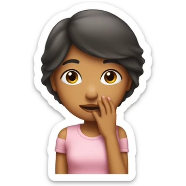 a girl smelling her own arm sticker