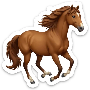a beautiful wild running horse sticker