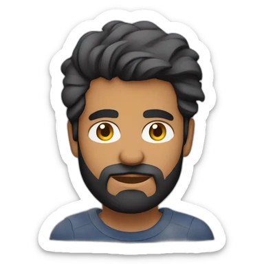 sri lankan 25 year old handsome and stylish guy with a beard with a frowning face sticker