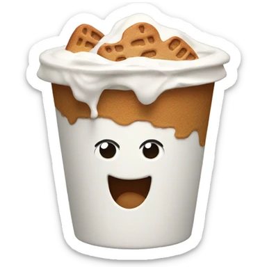 Yoghurt with smashed gingerbread on  sticker