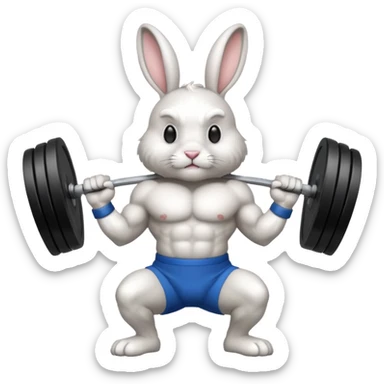  weightlifting rabbit sticker