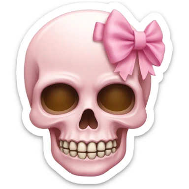 Light pink skull with a bow sticker