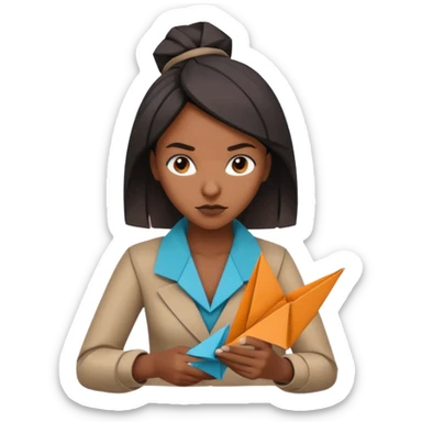 Street Origami Folder black woman sticker