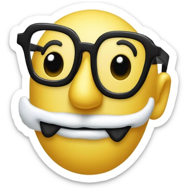 A yellow smiley face with nostrils in the style of Groucho Marx. In other words, a yellow plastic nose. Plus black horn-rimmed glasses with artificial black eyebrows, no moustache sticker