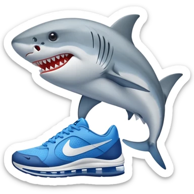 tiburón con zapatos nike sticker