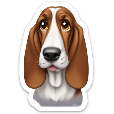 Basset hound with cute eyes sticker