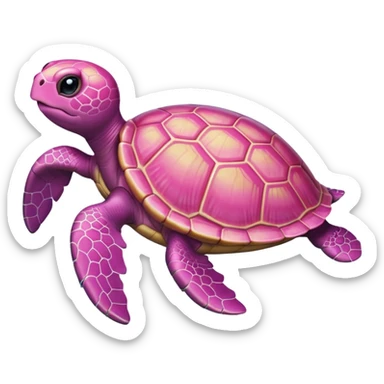 a pink turtle sticker