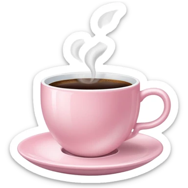 aesthetic cup of coffee baby pink sticker