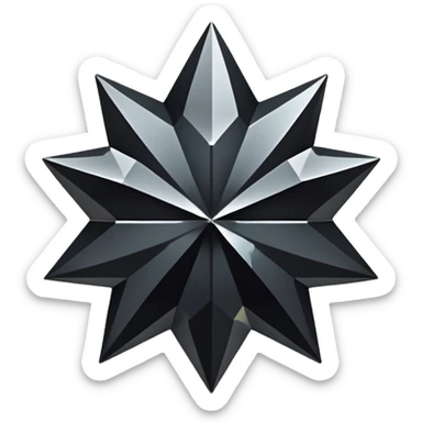 black diamond 8pointed star  sticker