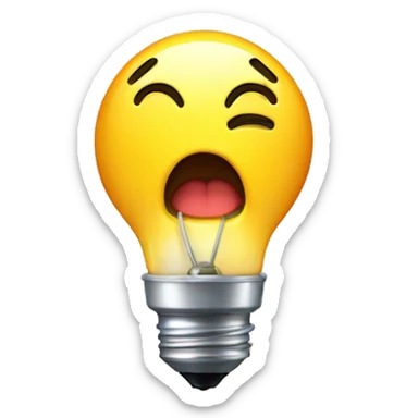 goofy ahh face with lightbulb and pointer finger sticker
