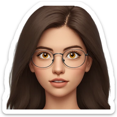 girl with glasses portrait sticker