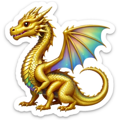 small gold dragon sticker