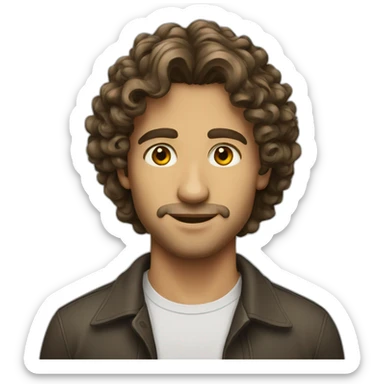 man-young-long-curly-hair-italian sticker