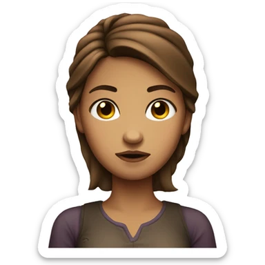 Brown hair girl with arms crossed and pouting sticker