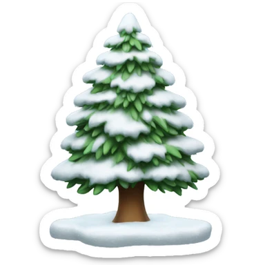 snowy christmas tree sticker