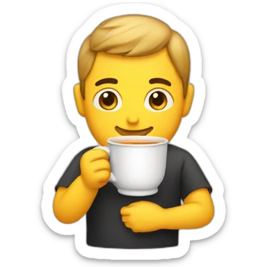 someone holding a cup of soup sticker