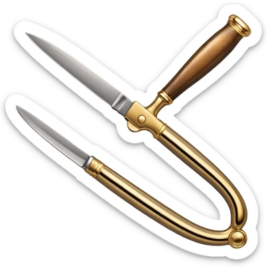 gold barber straight razor sticker