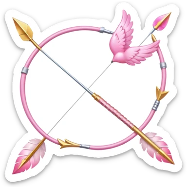 Soft pink angelical bow and arrow sticker