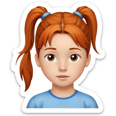child with pony tail sticker