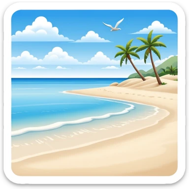 playa paisaje sin que sea un cuadro y que el cielo azul sticker