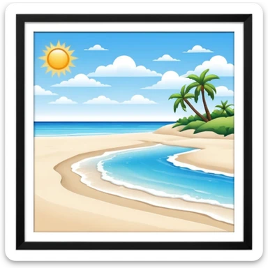 playa paisaje sin cuadros  sticker