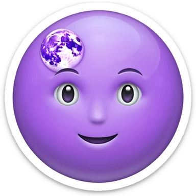 realistic Light purple moon sticker