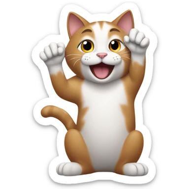 cat sending air heart  sticker