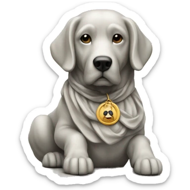 Estatua de libertad con un perro sticker