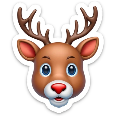 Blue nosed Rudolph sticker