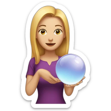Woman with crystal ball sticker