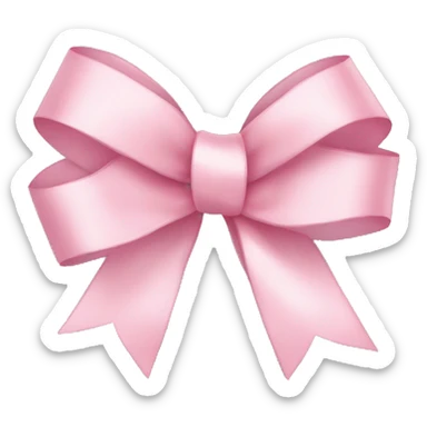 light pink ribbon bow sticker