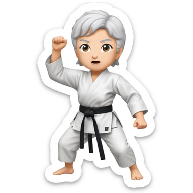 grandma karate with black belt sticker