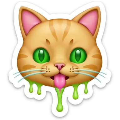 an emoji that vomits. But it's a cat that vomits sticker