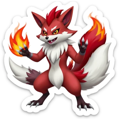 Delphox-Zoroark-Zangoose-hybrid-creature sticker