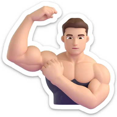 muscular arm of white young man, focus on the arm sticker