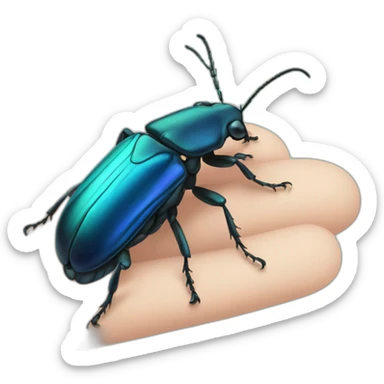 Blue-bellied beetle sticker