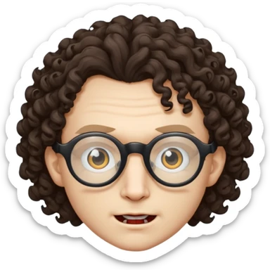 curly vampire with optical sticker