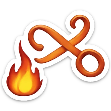 A fire emoji with an infinity sign  sticker